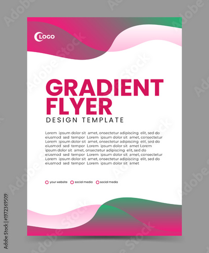 Gradient wave for poster flyer design template