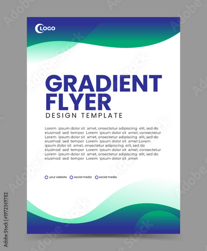 Gradient wave for poster flyer design template