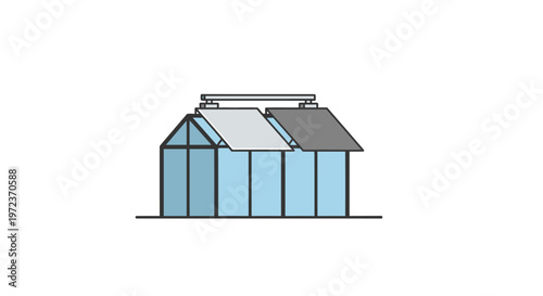 Greenhouse Structure with Glazed Panels.