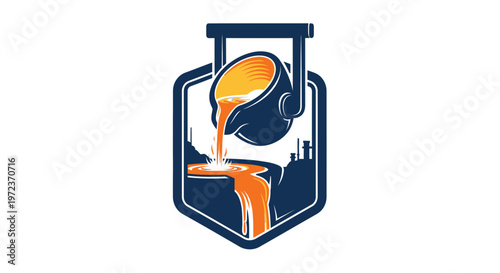 Industrial Metal Casting Process with Molten Liquid Flow