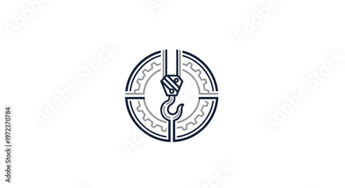 Industrial Lifting Hook Symbol - Engineering and Construction Concept