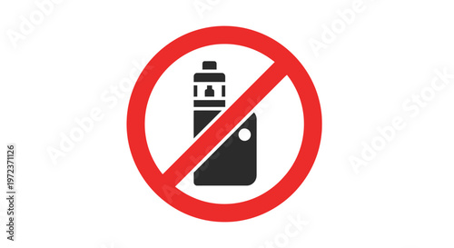 Vaping prohibited icon highlighting health concerns and promoting smoke-free public environments