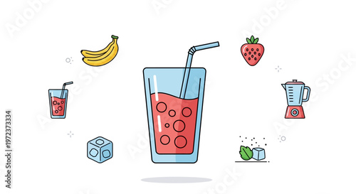 Fresh Fruit Juice with Strawberries.