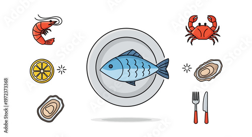 Fresh seafood on a plate.