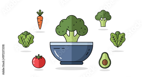 Vegetables in a blue bowl.