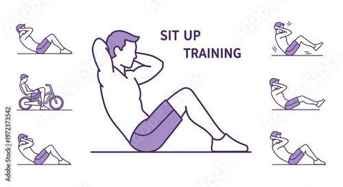 Man doing sit up exercise routine.