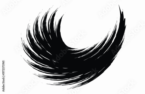 Title abstract black brushstroke a dynamic and expressive artistic flourish description a bold sweeping black brushstroke creates a dramatic abstract form suggesting