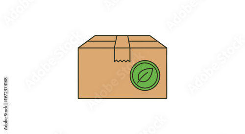 Brown cardboard parcel package box.