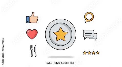 Rating icons with star symbol.