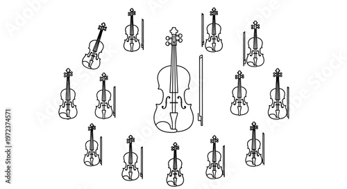 Violin Instruments Orchestra Musical Group.