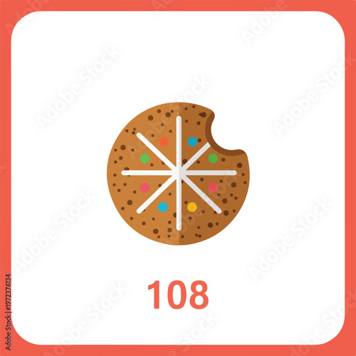 Colorful Cookie With Bite Taken.