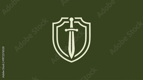 Shield and Sword Emblem - A Symbol of Protection and Strength.