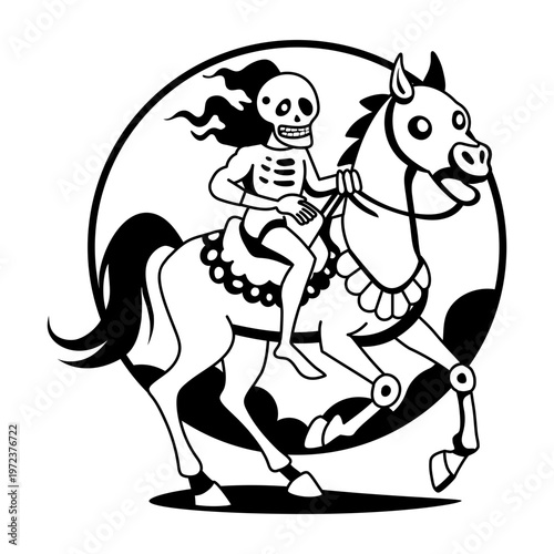 A glyph illustration of spooky rider