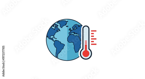 Global Warming Earth Temperature Rising.