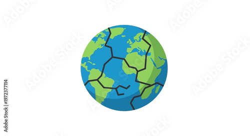 Globe with Black Lines World Map.