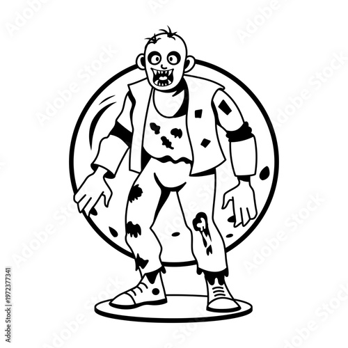 A glyph illustration of scary zombie monster