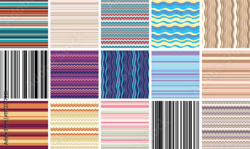 Colorful striped illustration suitable fabric patterns, packaging paper, posters, decorative alignment, scalable print clarity.