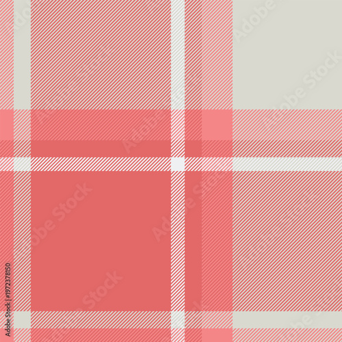 Canadian background vector pattern, bandanna textile plaid tartan. Brazil texture fabric seamless check in red and white colors.