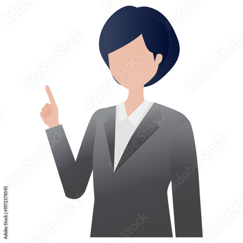 スーツ姿の女性が手を添えて案内しているベクターイラスト素材