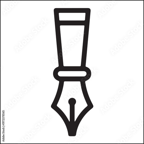 Black fountain pen nib icon