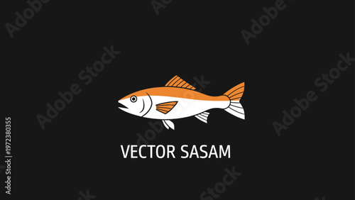 Vector illustration of orange fish.