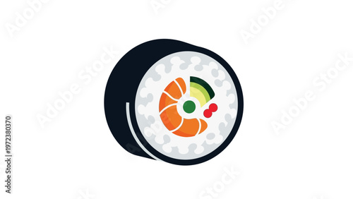 Sushi plate with salmon and vegetables.