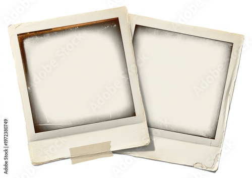 Two blank instant photo frames side by side.