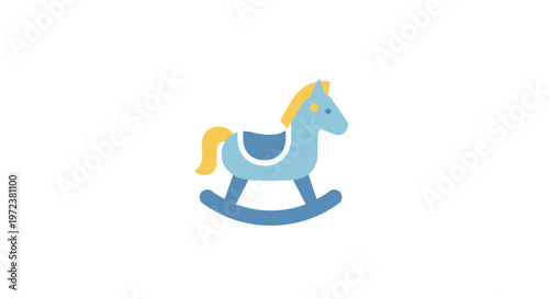 Blue Rocking Horse Toy Figure.
