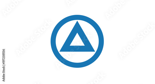Blue triangle symbol in circle logo. Free Download Blue triangle symbol in circle logo. - GFXLoad