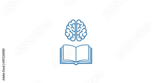 Brain and open book icon.