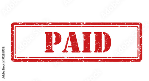 Red "PAID" Stamp - Approved Payment Confirmation