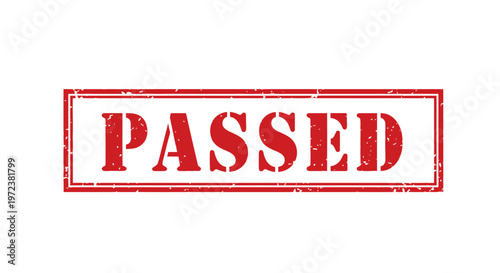 Red Stamp "Passed" on White Background - Approval and Success Symbol