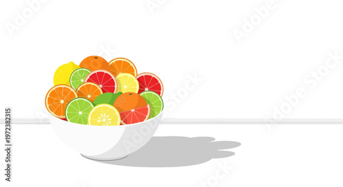 A bowl filled with colorful citrus fruit slices.
