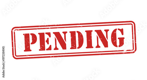 Red Stamp "PENDING" Notification on White Background