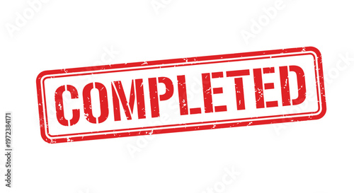 Completed Stamp on White Background