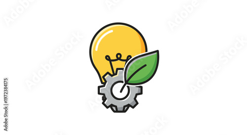 Eco friendly innovation light bulb gear.
