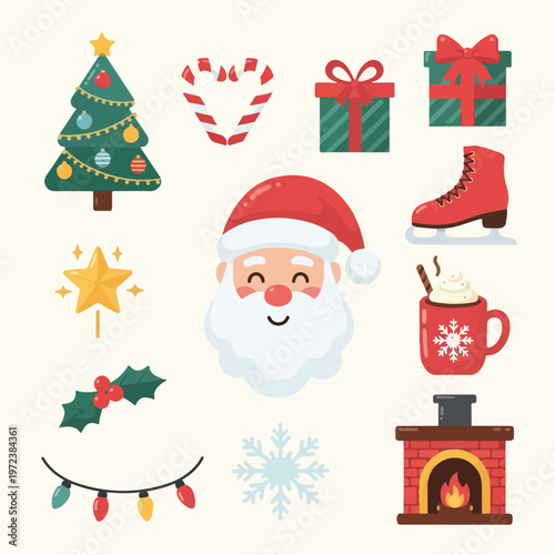 Santa Claus face with hat on.