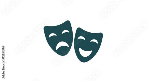 Theatrical comedy and tragedy masks.