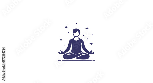 Woman in meditation sitting cross-legged peacefully.