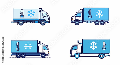 Collection of refrigerated trucks for cold chain logistics