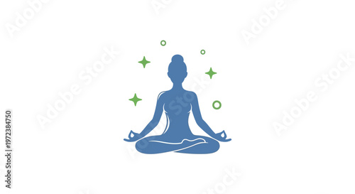 Woman meditating in lotus position peacefully.