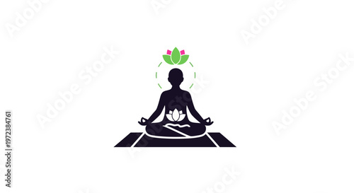 Woman sitting in yoga meditation pose.