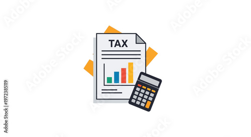 Tax document with calculator and graph.