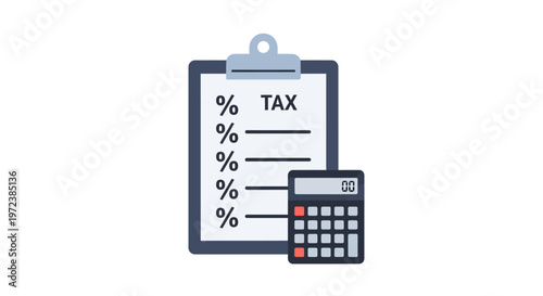 Tax form with calculator document.