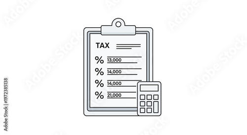 Tax form with calculator document.