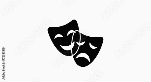 Theatrical comedy and tragedy masks.