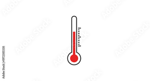 Thermometer with rising red temperature.