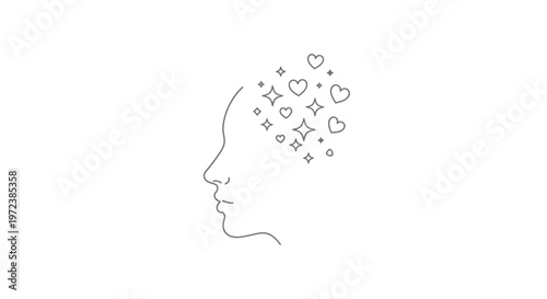 Thinking face with floating symbols.