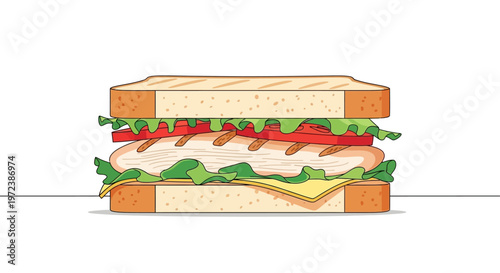 sandwich with ham cheese and tomato