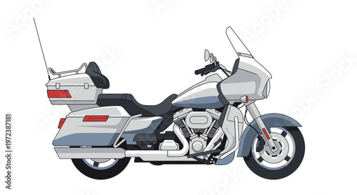 Classic touring motorcycle illustration